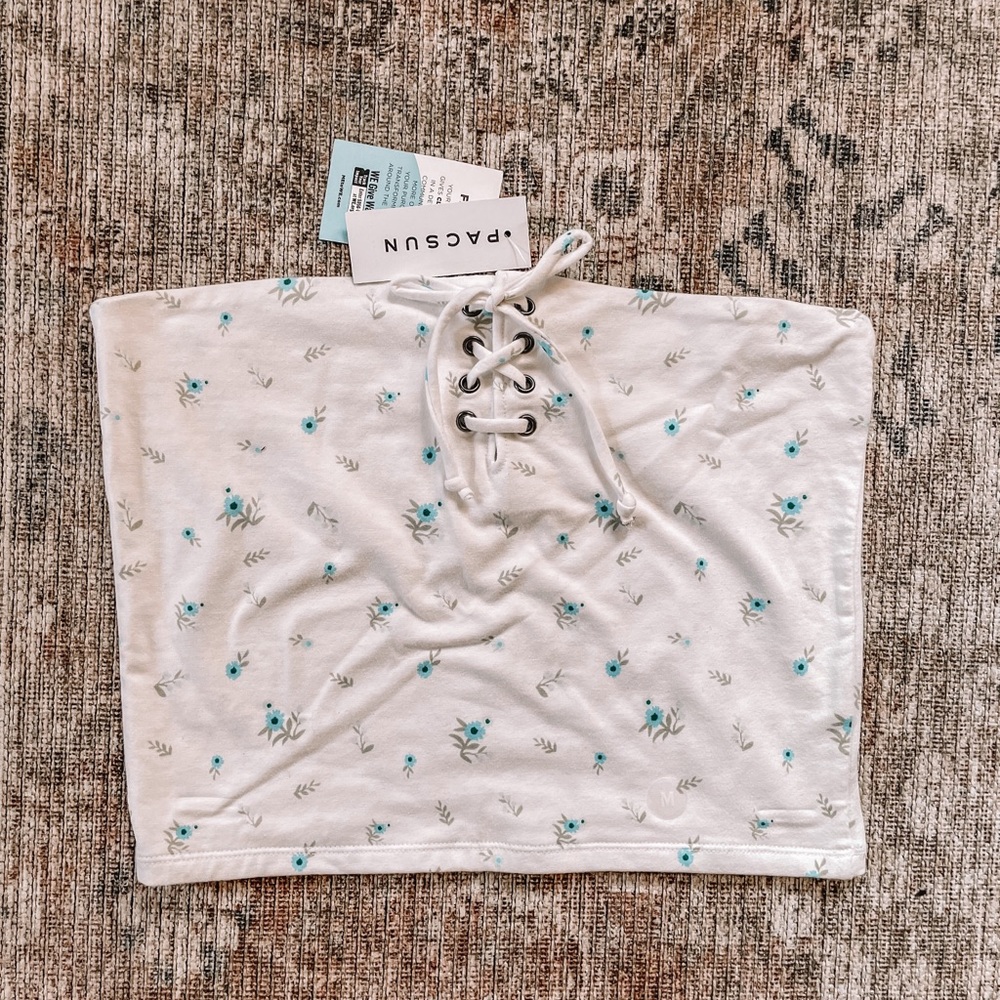 NWT PacSun floral tie up crop top